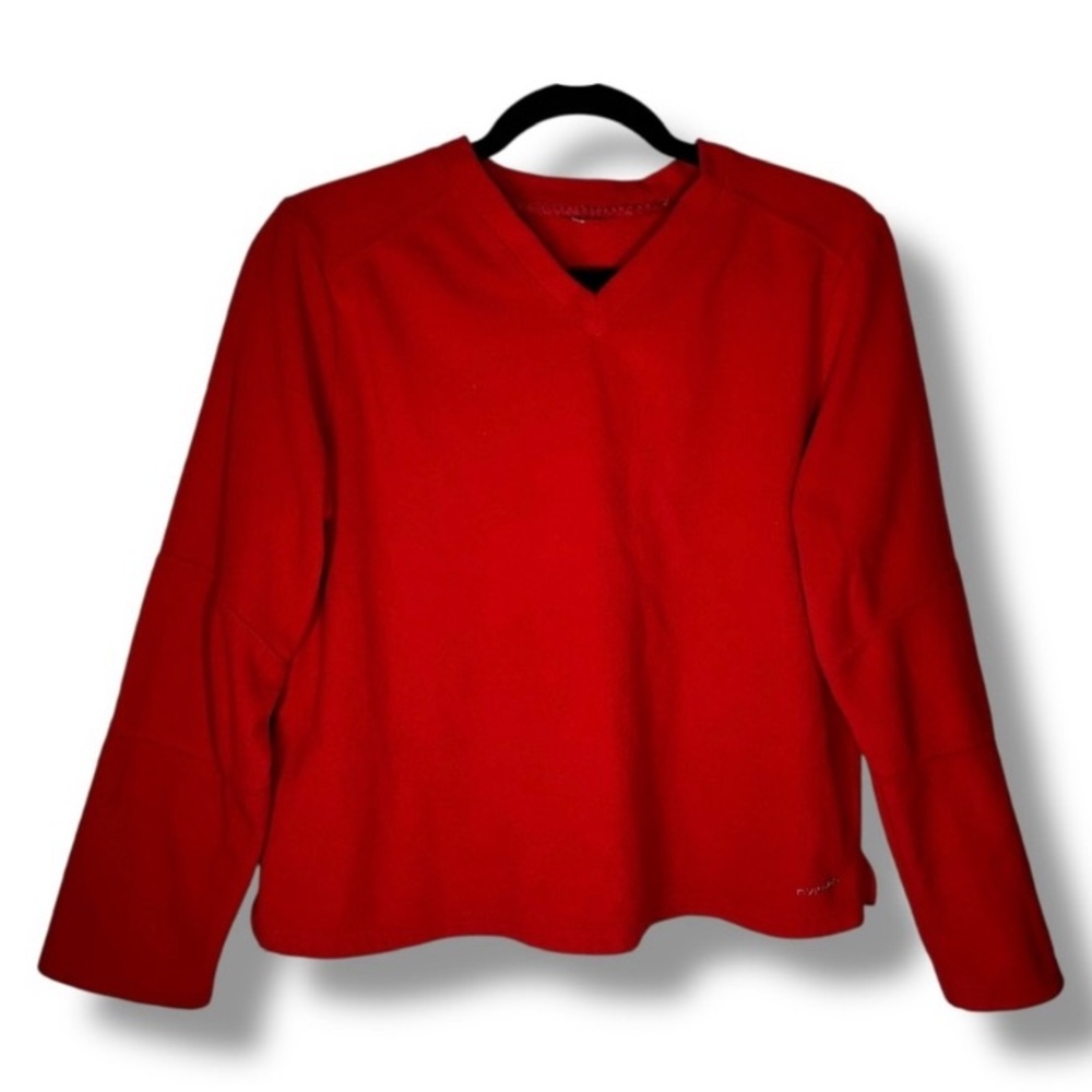 Vibrant Red V-Neck Sweater - Picture 1 of 10